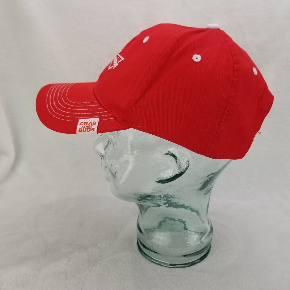 ✅Budweiser Bud Cap Red Embroidered Adj. Hook & Loop Baseball Hat Lot Of 2 OSFA - Picture 10 of 16